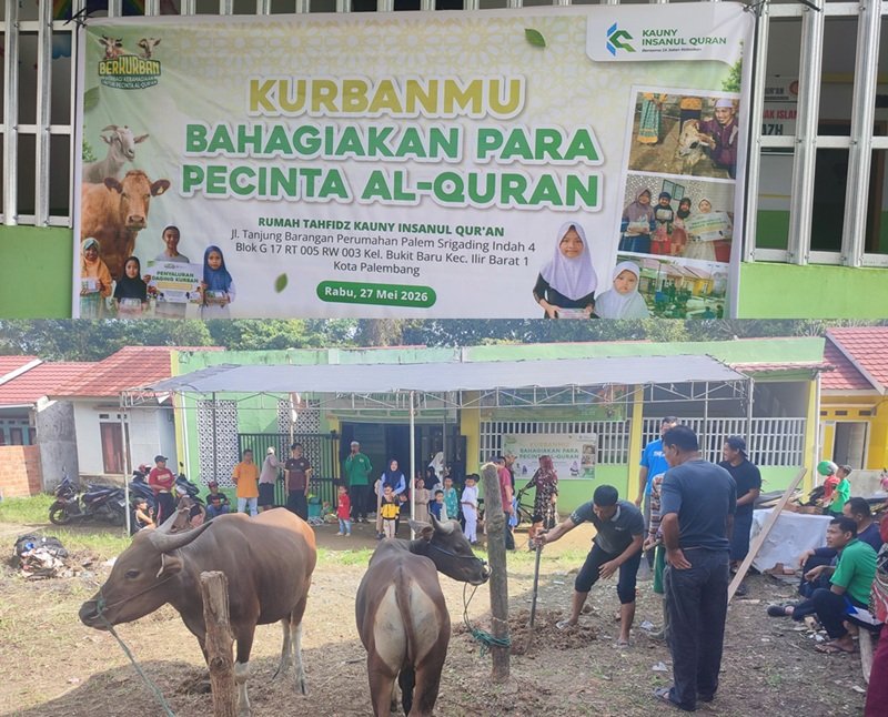 Semangat Berbagi Menguat, Yayasan Kauny Insanul Quran Palembang Salurkan 221 Paket Daging Kurban