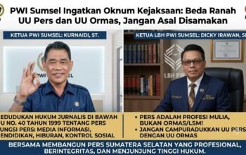 PWI Sumsel Soroti Penyamaan Wartawan dengan LSM, Tegaskan Perbedaan Ranah Hukum Pers dan Ormas