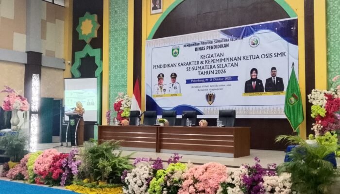 Disdik Sumsel Gembleng Ketua OSIS SMK Jadi Pemimpin Berkarakter dan Berintegritas